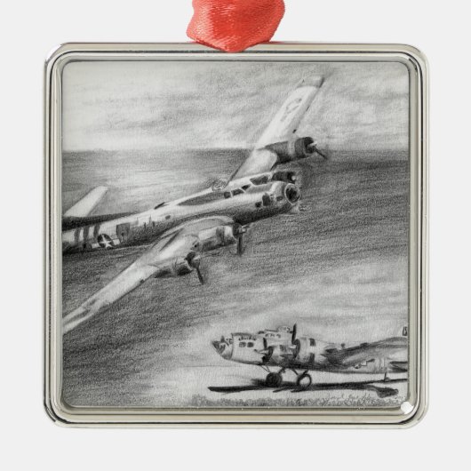 (B-17) Vliegende fort Metalen Ornament (Voorkant)