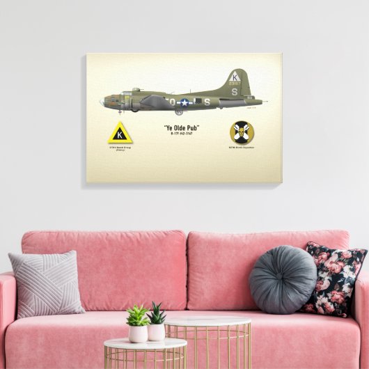 B-17 "Ye Olde Pub" Canvas Afdruk (Insitu (Woonkamer))