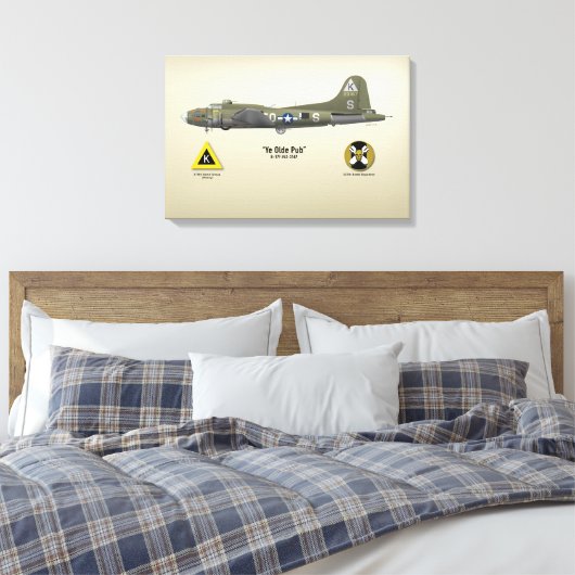 B-17 "Ye Olde Pub" Canvas Afdruk (Insitu (Slaapkamer))