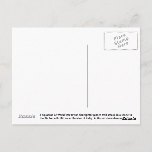B-1 Bomber- en WWII-strijders Briefkaart (Achterkant)