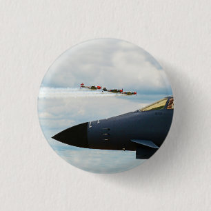 B-1 Bomber- en WWII-strijders Ronde Button 3,2 Cm