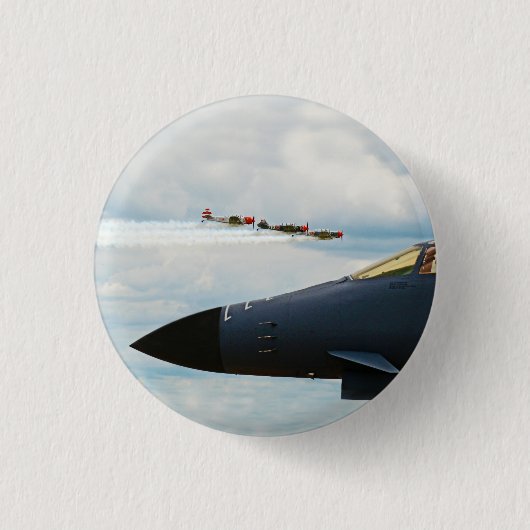 B-1 Bomber- en WWII-strijders Ronde Button 3,2 Cm (Voorkant)