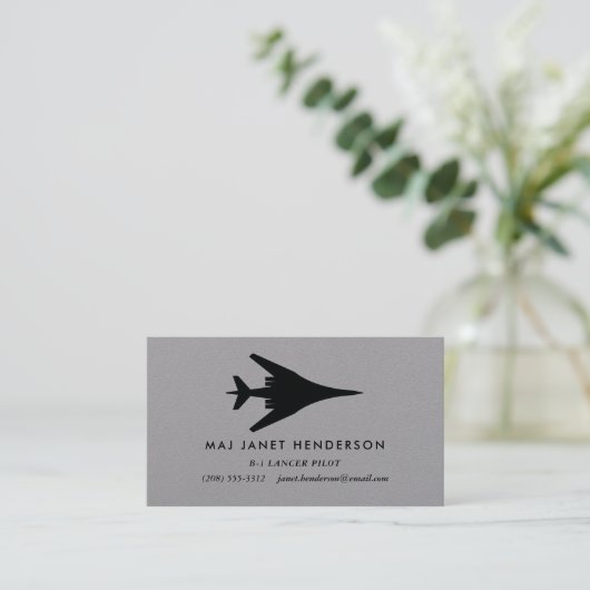 B-1 Lancer Bomber Pilot Professional Visitekaartje (Staand voorkant)