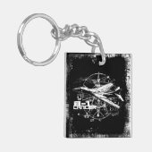 B-1 Lancer Square (dubbelzijdig) Sleutelhanger (Voorkant Links)