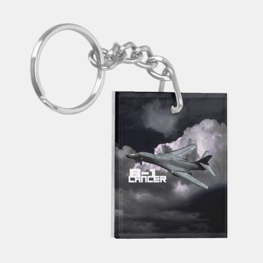 B-1 Lancer Square (dubbelzijdig) Sleutelhanger (Voorkant Links)