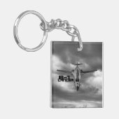 B-1 Lancer Square (dubbelzijdig) Sleutelhanger (Voorkant Links)