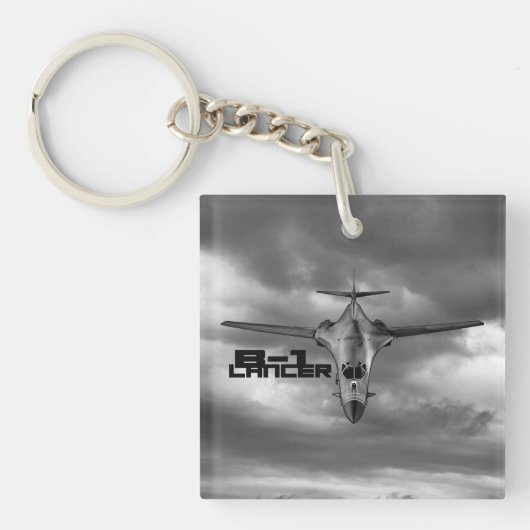 B-1 Lancer Square (dubbelzijdig) Sleutelhanger (Voorkant)