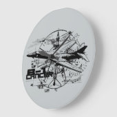 B-1 Lancering-ronde (Large) Wall Clock Grote Klok (Hoek)