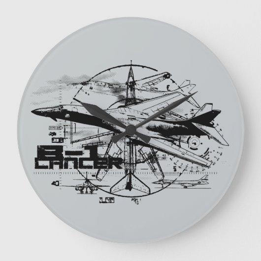 B-1 Lancering-ronde (Large) Wall Clock Grote Klok (Voorkant)