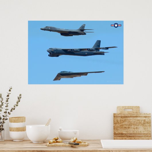 B-1B, B-52H en B-2 STRATEGISCHE BOMFORMATIE Poster (Keuken)