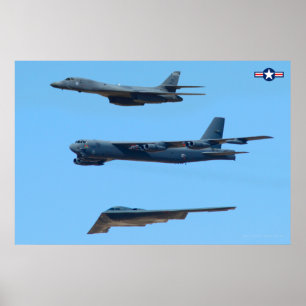 B-1B, B-52H en B-2 STRATEGISCHE BOMFORMATIE Poster