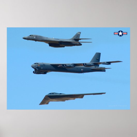 B-1B, B-52H en B-2 STRATEGISCHE BOMFORMATIE Poster (Voorkant)