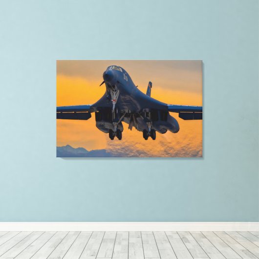 B-1B-LANCER 24x36 Canvas Afdruk (Insitu (Houten vloer))