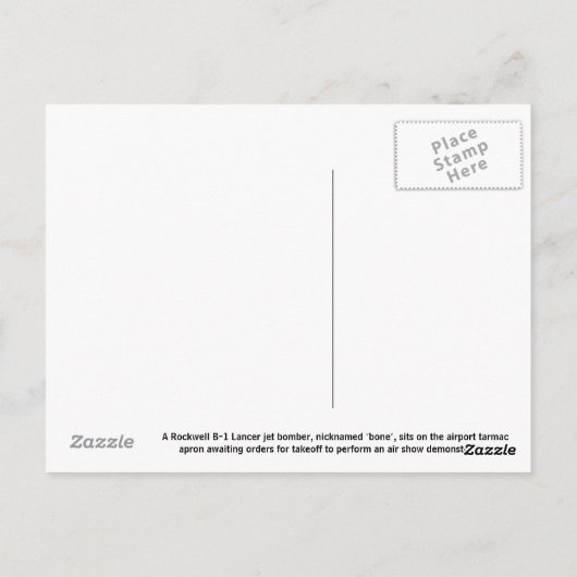 B-1B Lancer Bomber op aarde Briefkaart (Achterkant)