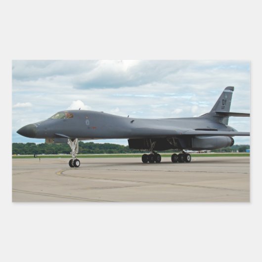 B-1B Lancer Bomber op aarde Rechthoekige Sticker (Voorkant)