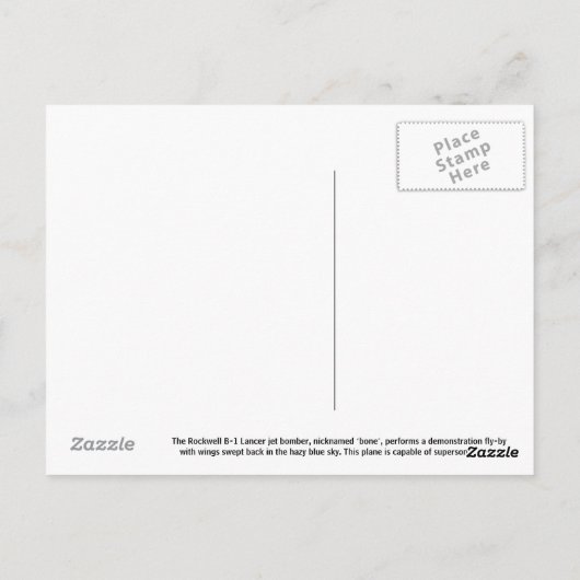 B-1B Lancer Bomber Wings Swept Briefkaart (Achterkant)