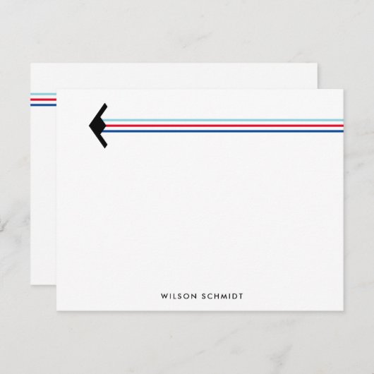 B-21 bommenwerper met Stripe Contrail Stationery Notitiekaartje (Voorkant / Achterkant)