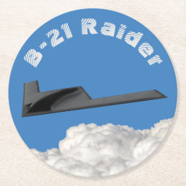 B-21 Raider Stealth Bomber Ronde Kartonnen Onderzetter
