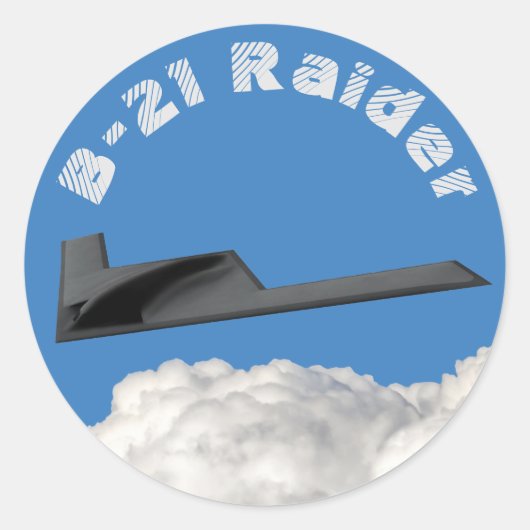 B-21 Raider Stealth Bomber Ronde Sticker (Voorkant)