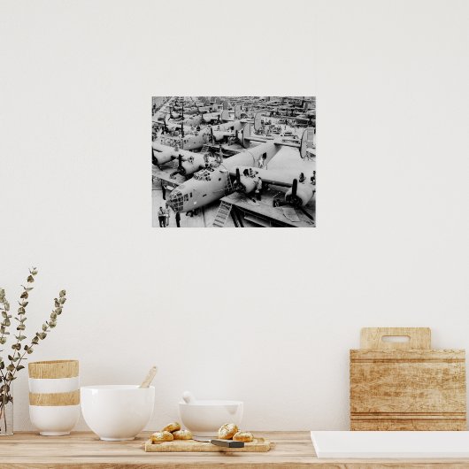 B-24 Bomber Assembly Line, 1943.  foto Poster (Keuken)
