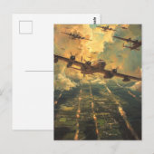 B-24 Bomber op een Missie Schilderij Briefkaart (Voorkant / Achterkant)