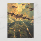B-24 Bomber op een Missie Schilderij Briefkaart (Voorkant)