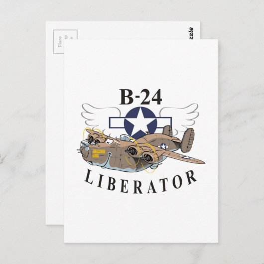 B-24 Liberator Briefkaart (Voorkant / Achterkant)