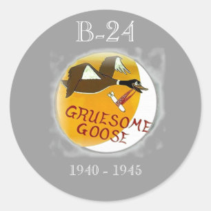 B-24 LIBERATOR HEAVY BOMBER- misc. Nose Art Ronde Sticker