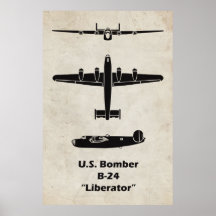 B-24 Liberator Vliegtuigposter voor Vliegdecoratie