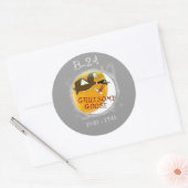 B-24 LIBERATOR ZWARE BOMMENWERPER- Misc. Neuskunst Ronde Sticker (Envelop)