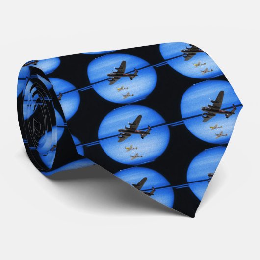 B-24 mustang blauwe maanformatie stropdas (Opgerold)