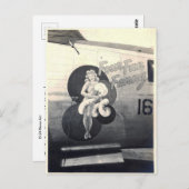B-24 neuskunst "Four Fan Fanny" Briefkaart (Voorkant / Achterkant)