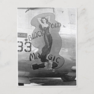 B-24 neuskunst "Old Black Magic" Briefkaart