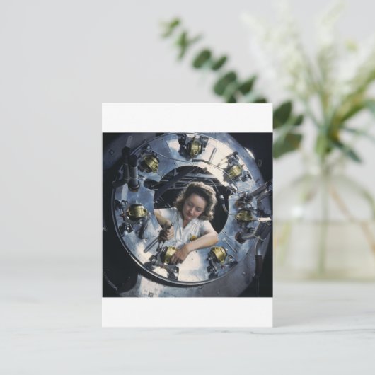 B-25 Bomber Engine Lady, 1942 Briefkaart (Staand voorkant)