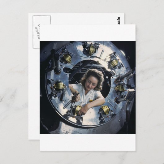 B-25 Bomber Engine Lady, 1942 Briefkaart (Voorkant / Achterkant)