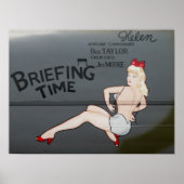 B-25 Briefing time nose art foto Poster (Voorkant)