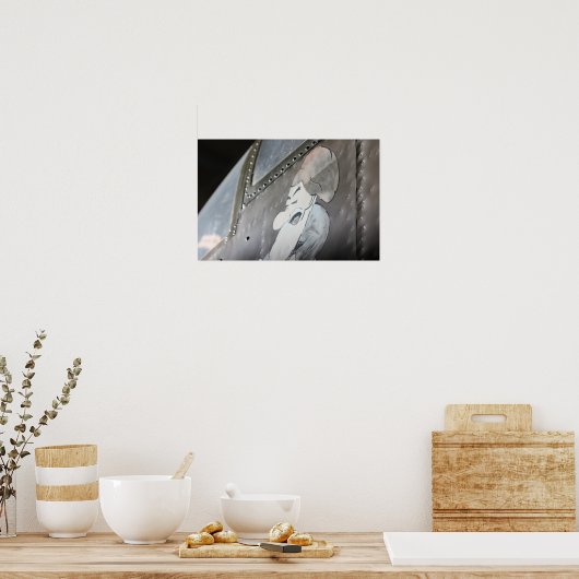 B-25 'Grumpy' Noseart afdrukken Poster (Keuken)