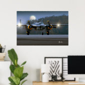 B-25 Mitchell bij nacht Poster (Thuiskantoor)