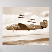 B-25 Mitchell Bomber flight poster (Voorkant)