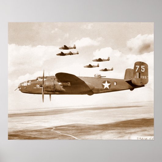 B-25 Mitchell Bomber flight poster (Voorkant)