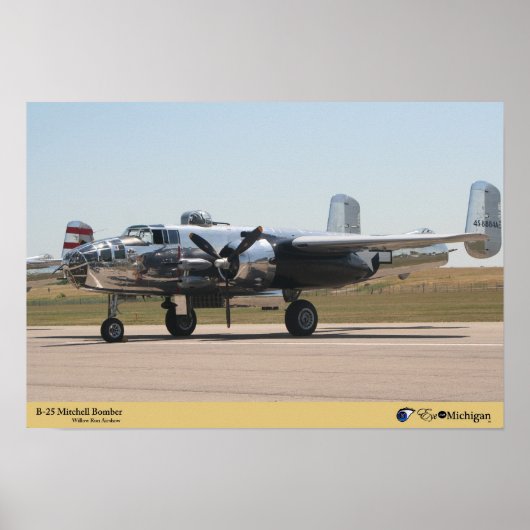 B-25 Mitchell Bomber Plane Poster (Voorkant)