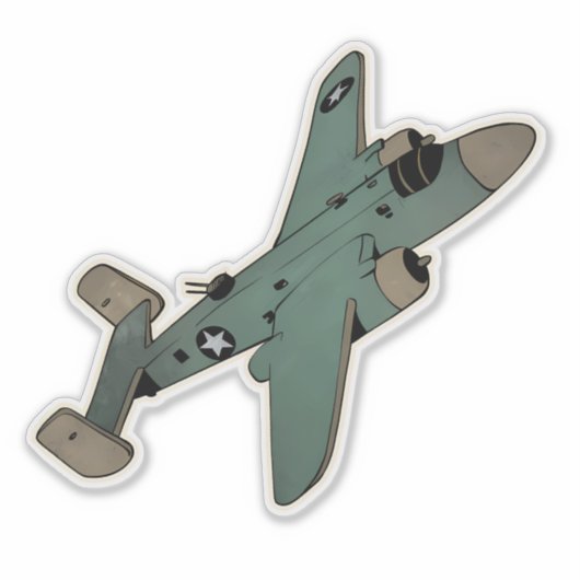 B-25 Mitchell, Bomber Vliegtuig Sticker (Voorkant)