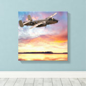 B-25 Mitchell Canvas Afdruk (Insitu (Houten vloer))