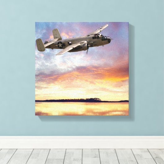 B-25 Mitchell Canvas Afdruk (Insitu (Houten vloer))