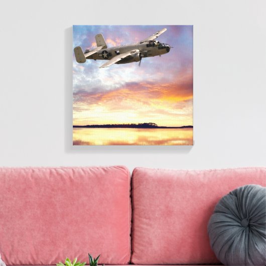 B-25 Mitchell Canvas Afdruk (Insitu (Woonkamer))