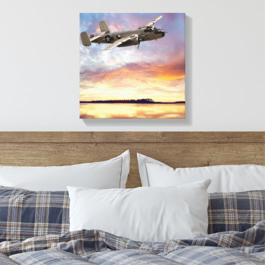 B-25 Mitchell Canvas Afdruk (Insitu (Slaapkamer))