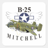 B-25 Mitchell Vierkante Sticker (Voorkant)