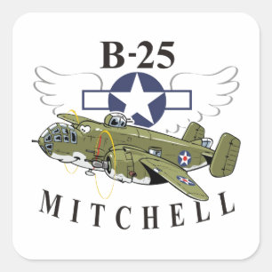 B-25 Mitchell Vierkante Sticker