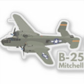 B-25 Mitchell WW2 Gemiddelde Bomber Sticker (Voorkant)