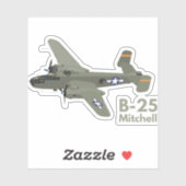 B-25 Mitchell WW2 Gemiddelde Bomber Sticker (Vel)